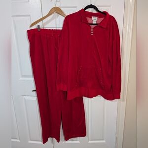 Vintage Velour AW Sport 2 Piece Track Suit 2X Sweater 3X Pants